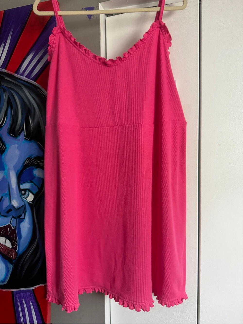 Future Collective Alani Noelle Pink Ribbed Ruffle Hem Mini Dress 1X